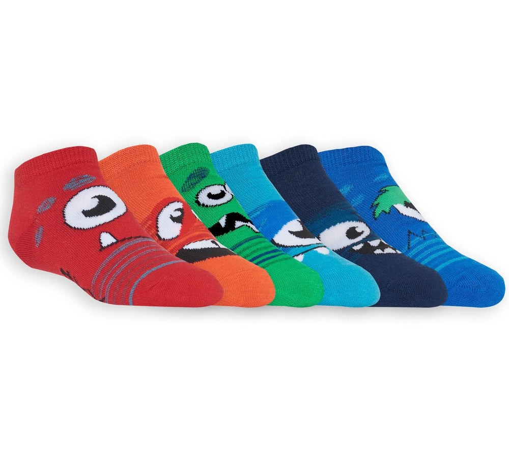 Skechers Kids|Clothing | 6 Pack Low Cut Monster Socks