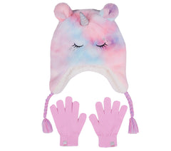 Skechers Kids|Clothing | Cold Weather Plush Tie-Dye Unicorn Hat Set
