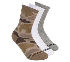 Skechers Clothing | 3 Pack Boys' Crew Camo Socks