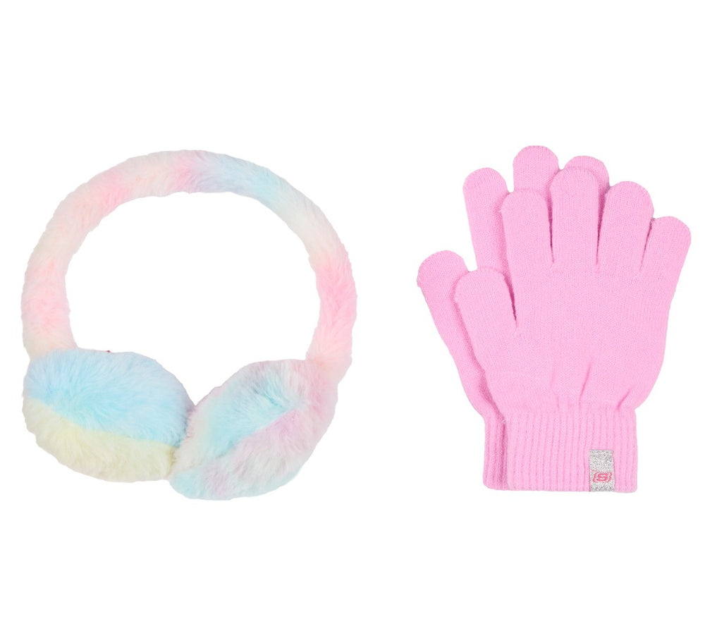 Skechers Clothing | Tie Dye Heart Earmuff and Glove Set