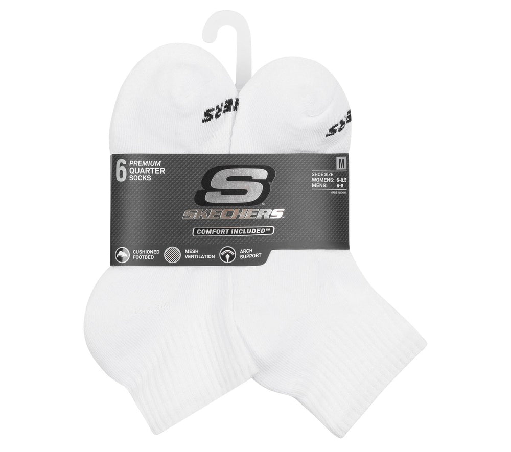 Skechers Women|Clothing | 6 Pack Core Quarter Medium Socks