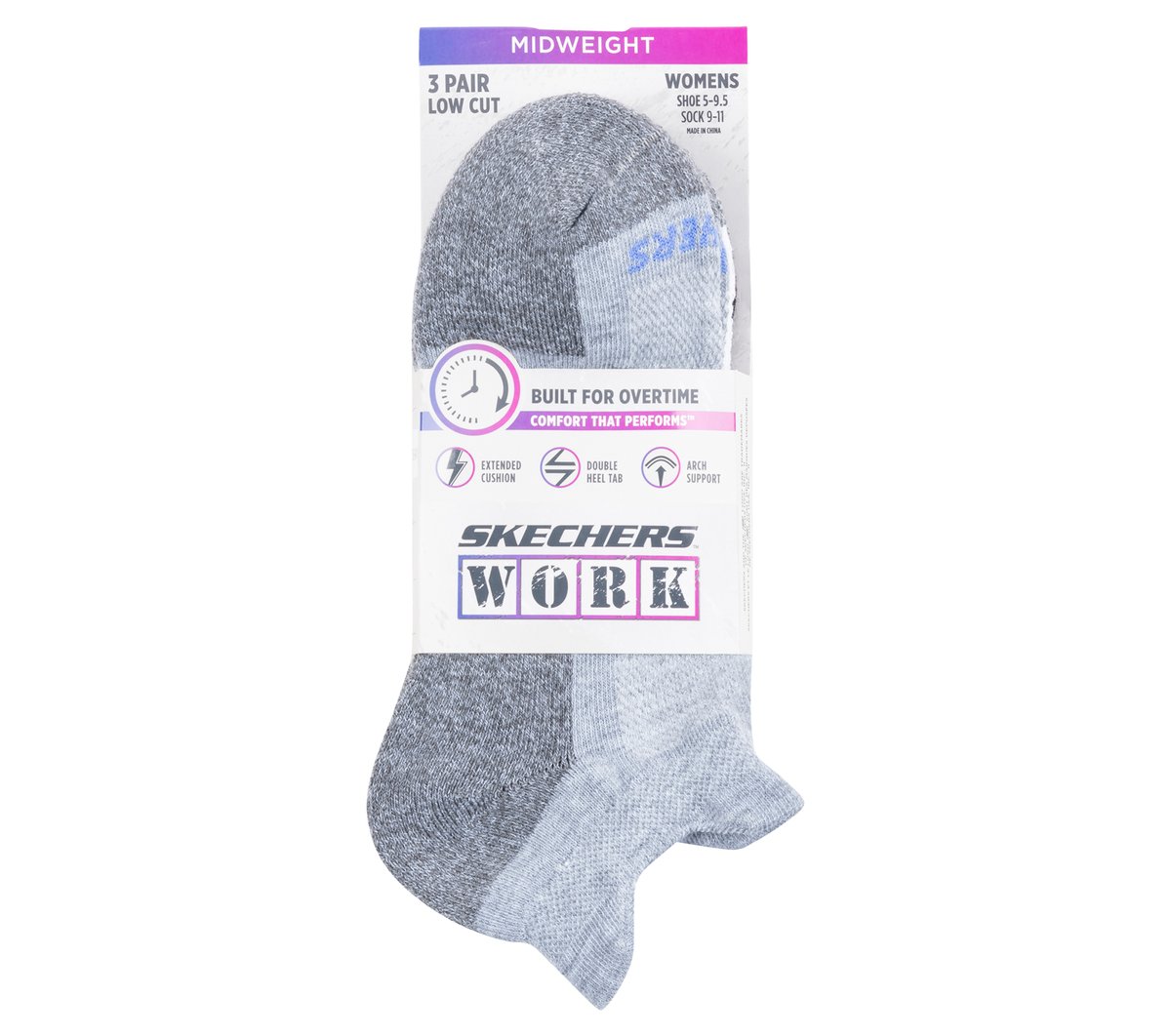 Skechers Women|Clothing | Work: Lowcut Heel Tab Socks - 3 Pack