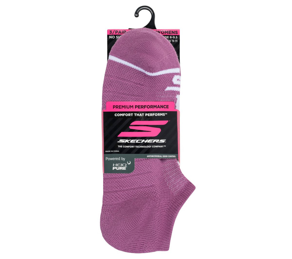 Skechers Women|Clothing | 3 Pack Women's No Show Premium Basic Socks
