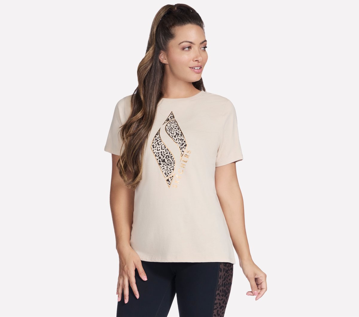 Skechers Women | Diamond Cheetah Short Sleeve Tee