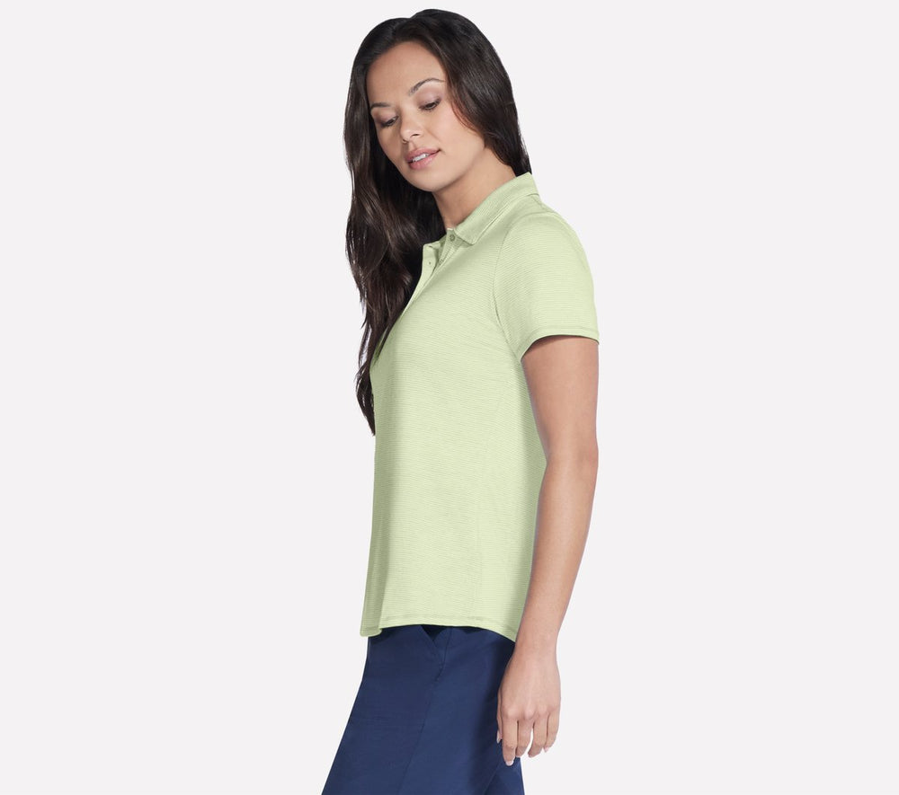 Skechers Women | Short Sleeve On The Green Striped Polo