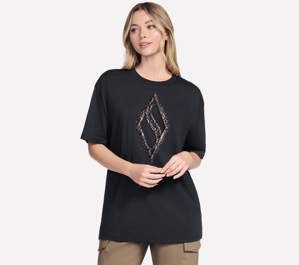 Skechers Women | Gold Splatter Diamond Short Sleeve Tee