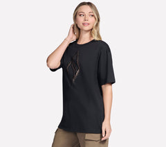 Skechers Women | Gold Splatter Diamond Short Sleeve Tee
