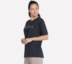 Skechers Women | Script Diamond Studded Short Sleeve Tee