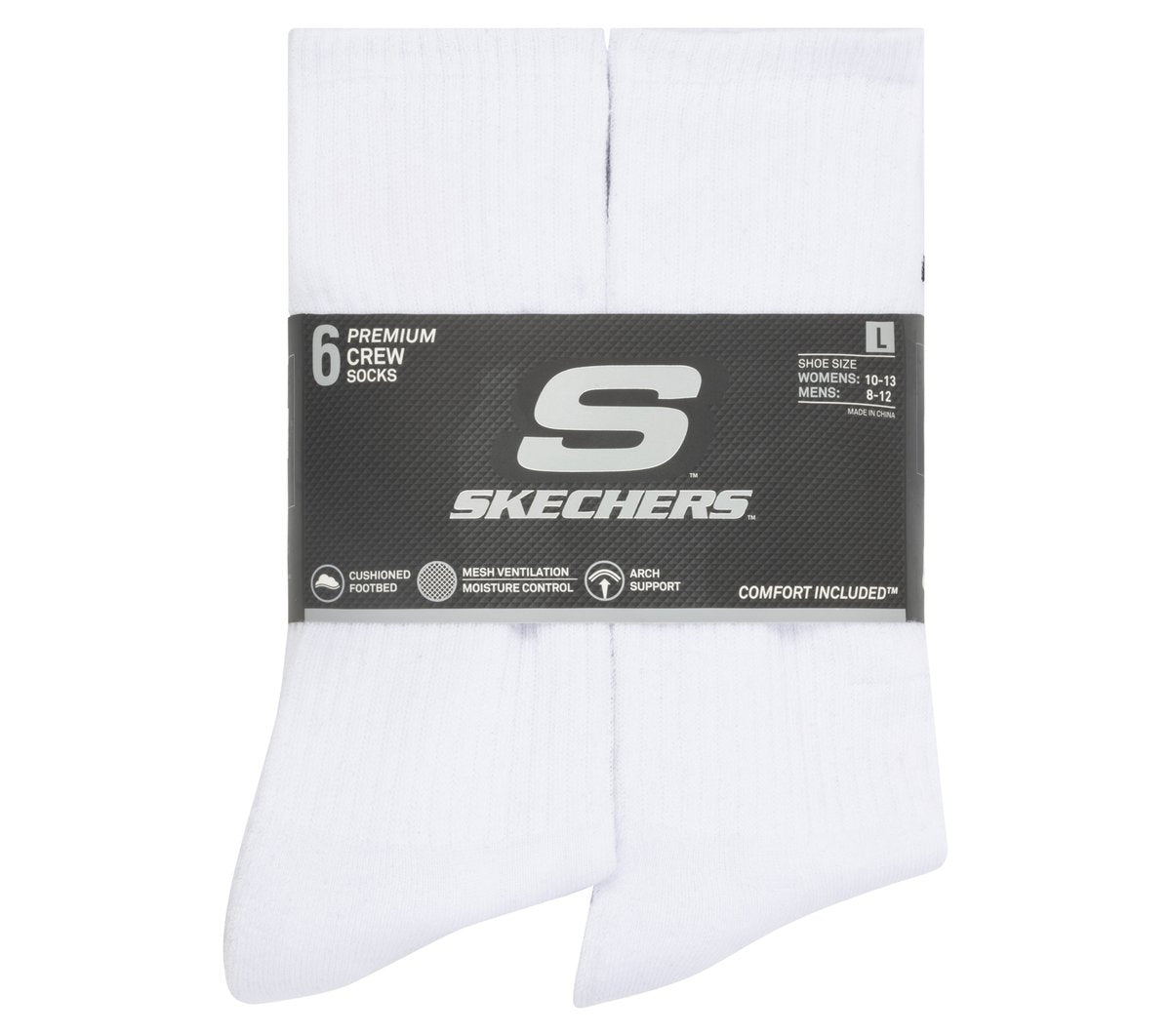 Skechers Men|Clothing | 6 Pack Large Core Crew Socks