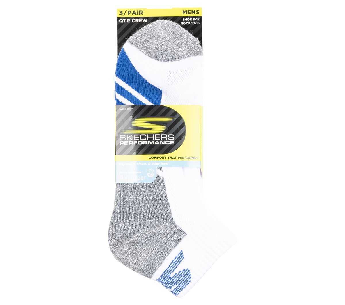 Skechers Men|Clothing | 3 Pack Men's Half Terry Quarter Crew Socks