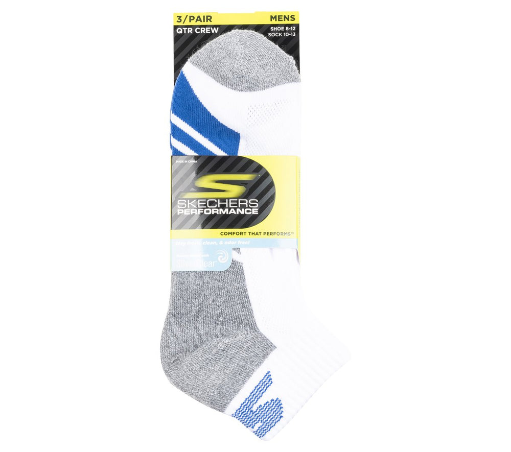 Skechers Men|Clothing | 3 Pack Men's Half Terry Quarter Crew Socks