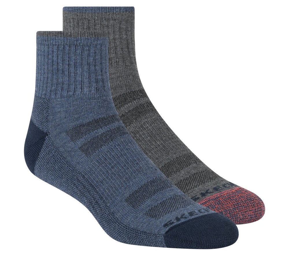 Skechers Men|Clothing | Mens Trail Quarter Coolmax Socks - 2 Pack