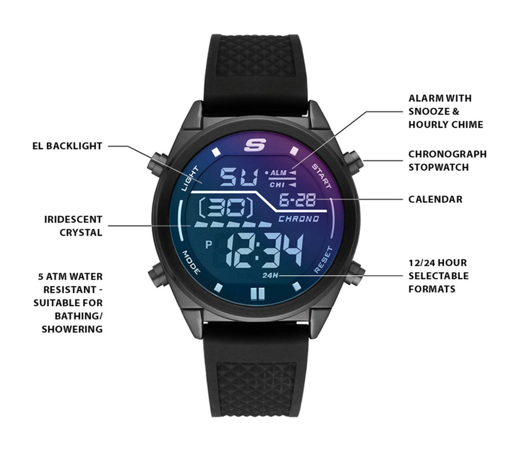 Skechers Men|Clothing | Accessories Blue Face Digital Watch