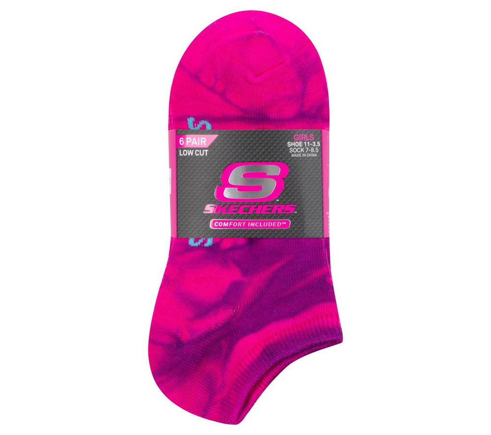 Skechers Kids|Clothing | 6 Pack Girls' Tie Dye Fashion Socks