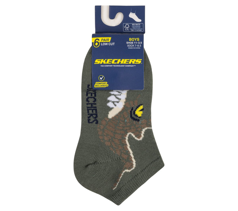 Skechers Kids|Clothing | 6 Pack Boys' Dino Socks