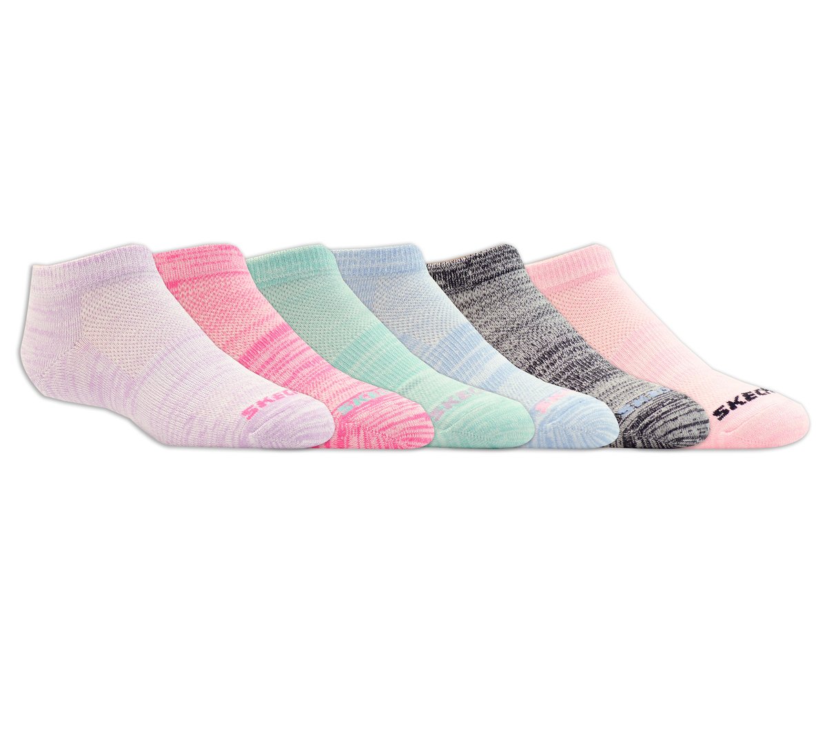 Skechers Kids|Clothing | 6 Pack Girls' Low Cut Color Stripe Socks