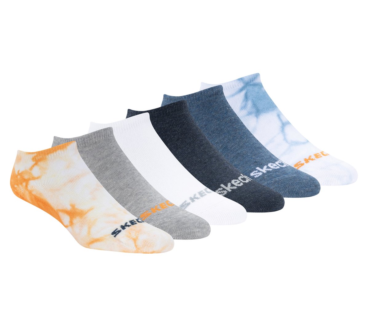 Skechers Kids|Clothing | Cotton Tie-Dye No-Show Socks - 6 Pack