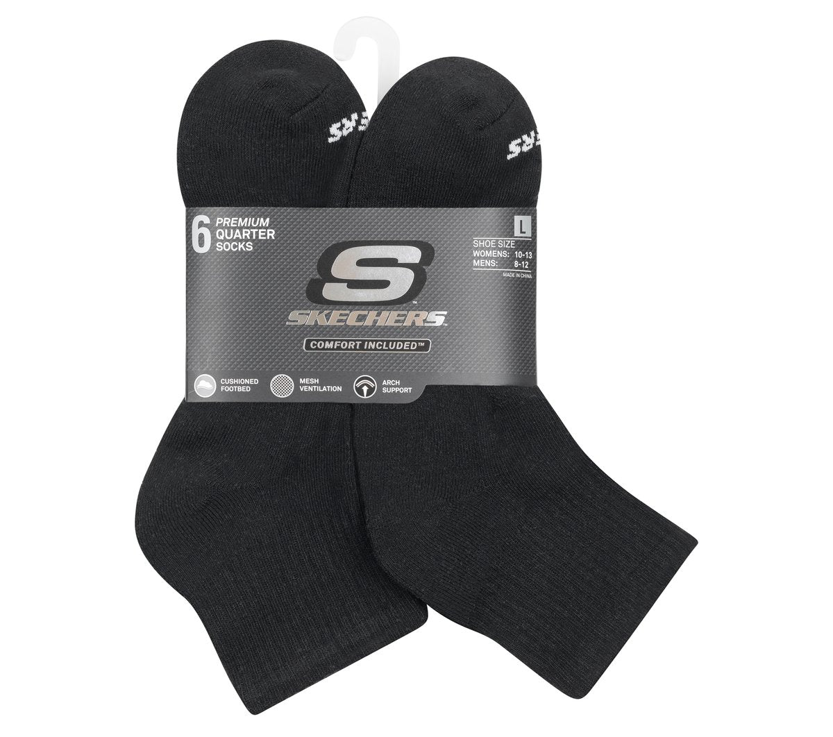 Skechers Clothing | 6 Pack Core Quarter Large Socks