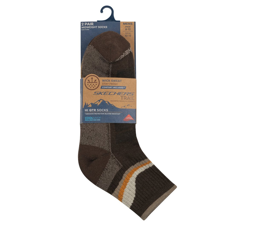 Skechers Clothing | 2 Pack Men's Quarter Trail Socks