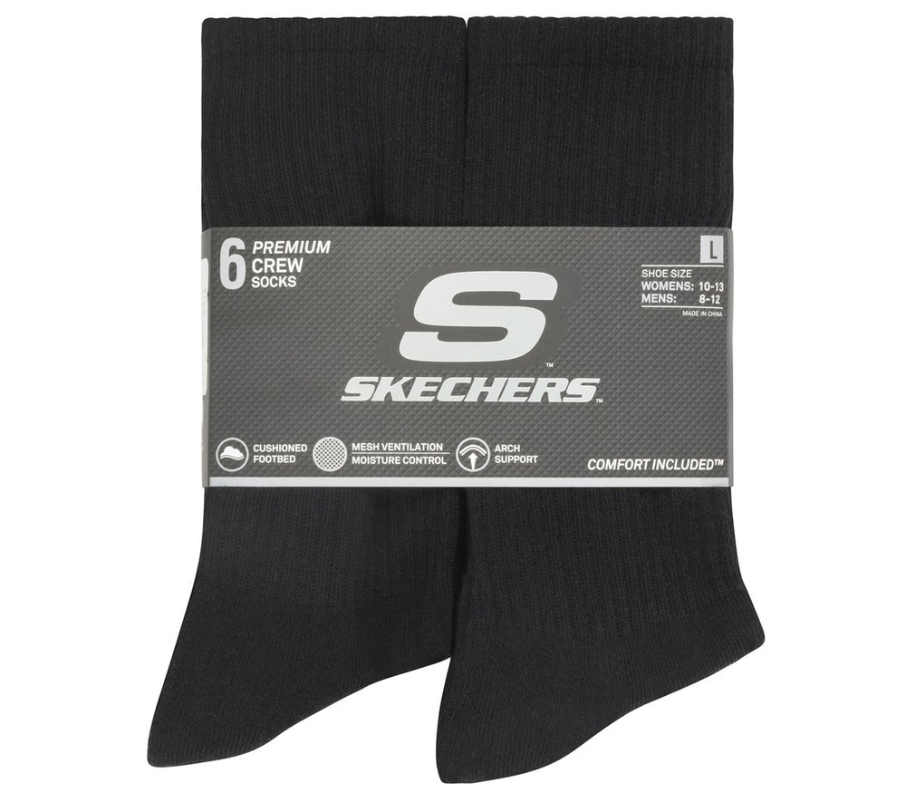 Skechers Clothing | 6 Pack Large Core Crew Socks