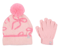 Skechers Clothing | Bow Print Hat and Glove Set